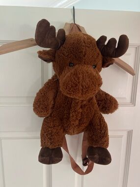 Wishpets Moose Plush Backpack Toddler Kids Woodland Animal Soft Bag
